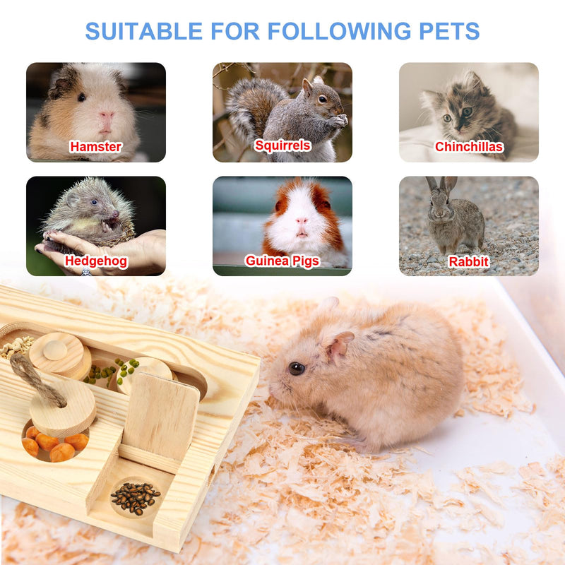 Encuryna Hamster Toy, Guinea Pig Toy, 6 in 1 Wooden Toy for Foraging, Interactive Treat Toy for Bunnies, Chinchilla Hamsters, Guinea Pigs, Gerbils - PawsPlanet Australia