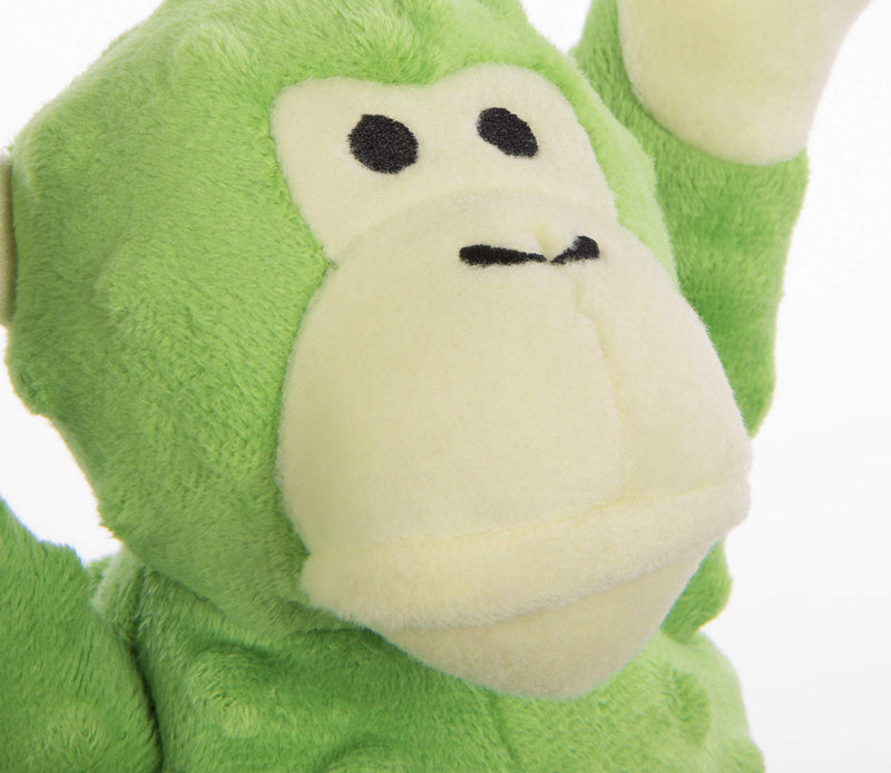 [Australia] - goDog Crazy Tugs with Chew Guard Technology Durable Plush Dog Toys with Squeakers Lime Large Monkey 