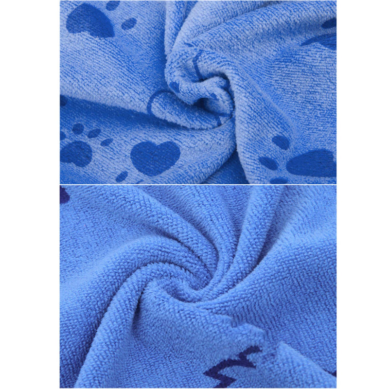 Yuer Microfibre Pet Towel Absorbent Microfibre Towel Oversized Drying Towel for Dog Cat Bath Grooming Blue 55x28 inches - PawsPlanet Australia