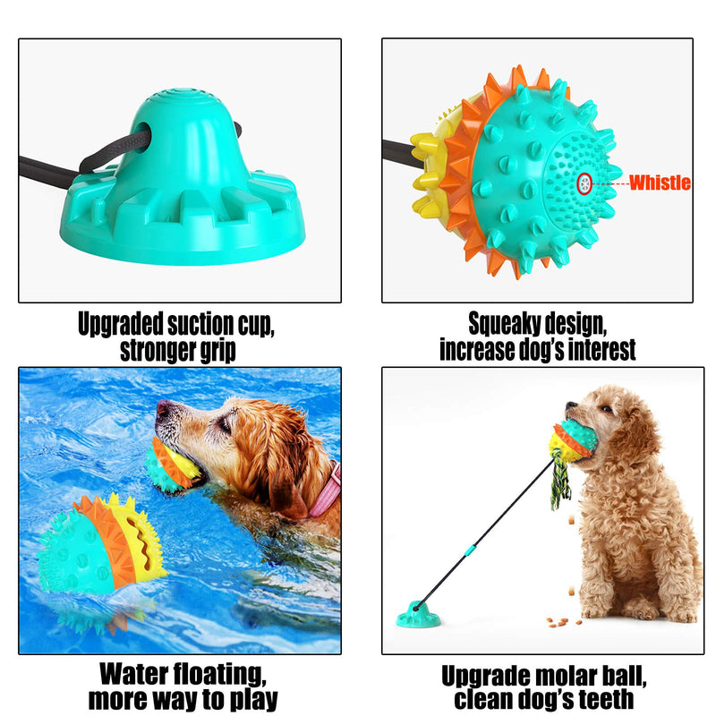 Dog Chew Toys - Aggressive Chewers Suction Cup Dog Chewing Toy, Dog Rope Ball Toys with Suction Cup for Small Large Dogs, Puppy Dog Teeth Cleaning Interactive Pet Tug Toy for Boredom - PawsPlanet Australia