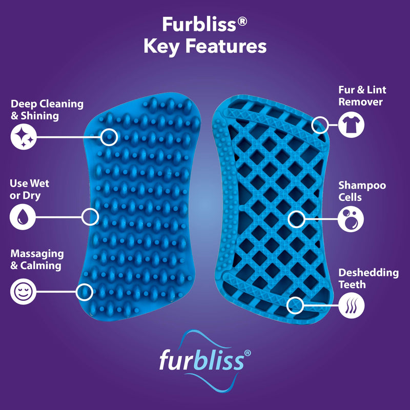 [Australia] - Furbliss Dog/Cat Brush for Grooming Small Pets, Great for The Bath, Deshedding and Massaging Your Pet Short Hair 