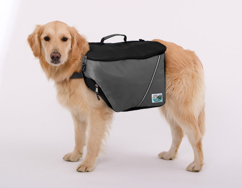 [Australia] - Doggles Dog Backpack, Medium, Gray/Black 