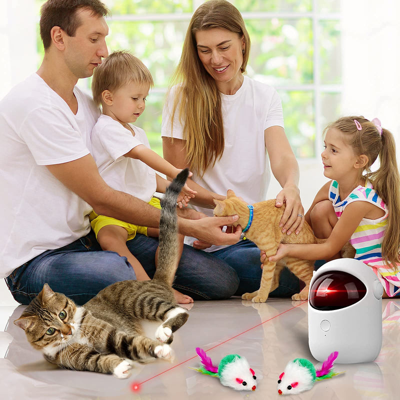 Awaiymi Cat Laser Toy Automatic Interactive Toy for Kitten Dogs,USB Charging- Battery Powered,Placing High,5 Rotation Modes,Fast/ Slow Light Flashing Mode,Automatic On/Off and Silent - PawsPlanet Australia