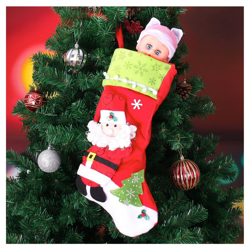 Joiedomi Pack of 4 18" 3D Plush Christmas Stockings for Christmas Decorations - PawsPlanet Australia