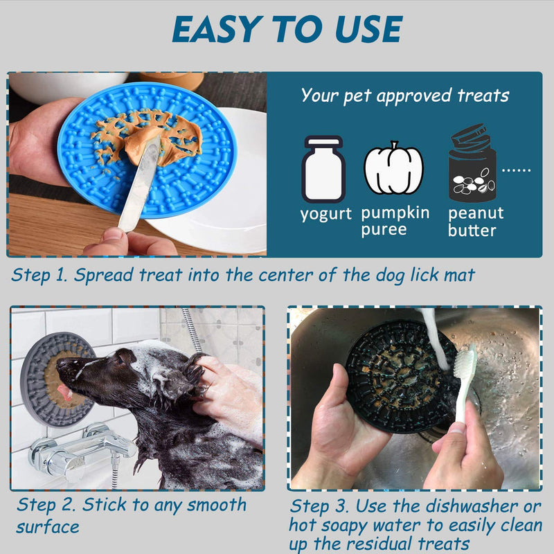 Kwispel Dog Lick Pad | Dog Puzzle Lick Mat with Clean Brush | Silicone Dog Slow Feeder Lick Mat with Super Suction for Pet Bathing, Grooming and Training Black - PawsPlanet Australia