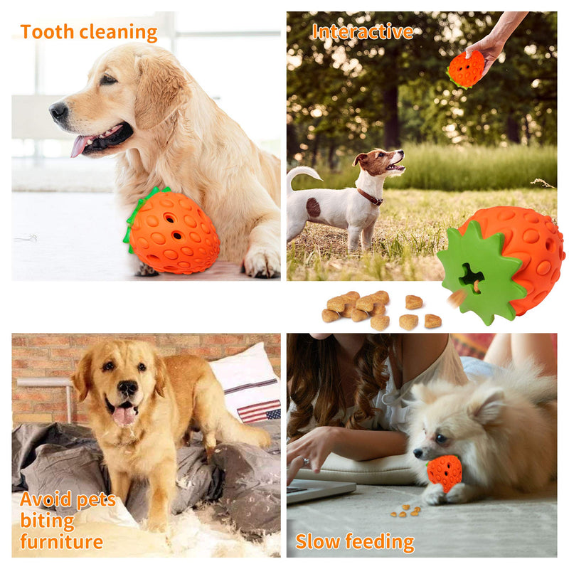 PETTOM Durable Dog Toys For Aggressive Chewers Strawberry Outdoor Christmas Toys Indestructible Tough Durable Natural Rubber Teeth Chew Toy - PawsPlanet Australia