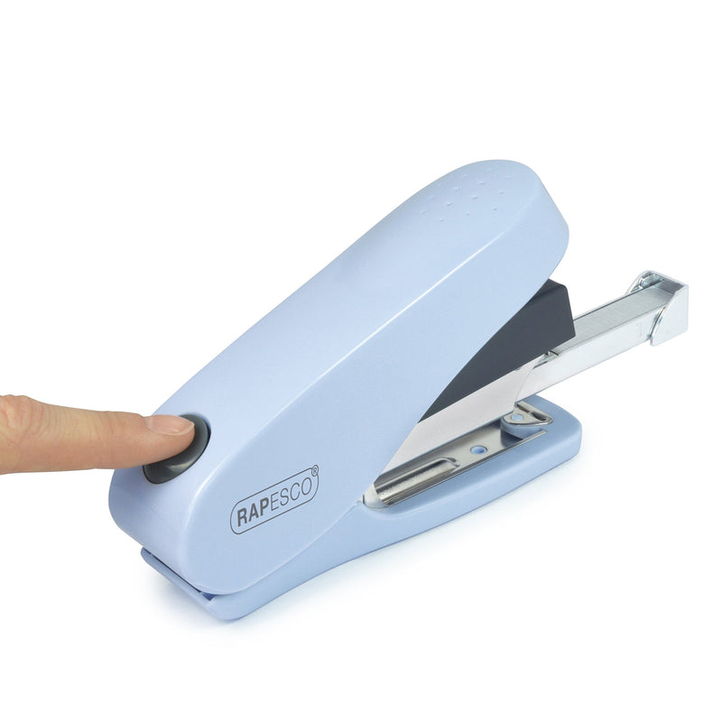 Rapesco 1469 Luna Less Effort Stapler with 2000 Staples, 50 Sheet Capacity, Light Blue Light Blue Luna Set - PawsPlanet Australia