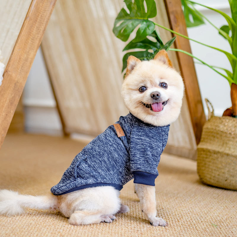 KOOLTAIL Dog Fall Winter Sweater for Small Medium Large Dogs or Cats, Soft & Warm Cold Weather Stylish Clothes, Pet Thickening Coat (XS/S/M/L, Pink/Navy/Grey) X-Small Navy - PawsPlanet Australia