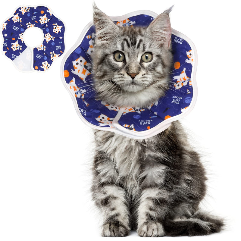 ComSaf Soft Cat Recovery Collar, Protective Adjustable Pet Cone Collar for After Surgery, Comfortable Lightweight Cute Elizabethan Collar for Cat Kitten Prevent from Licking Wounds, Not Block Vision M (Neck:7.7-9.8in) - PawsPlanet Australia