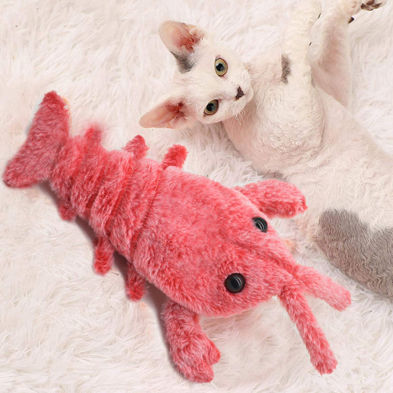 Syvvy Catnip Toys for Cats, Plush Lobster Cat Toys for Indoor Cats, Realistic Flopping Fish Cat Toy, USB Interactive Cat Toys with 3 Modes for Cat Biting, Chewing and Kicking A - PawsPlanet Australia