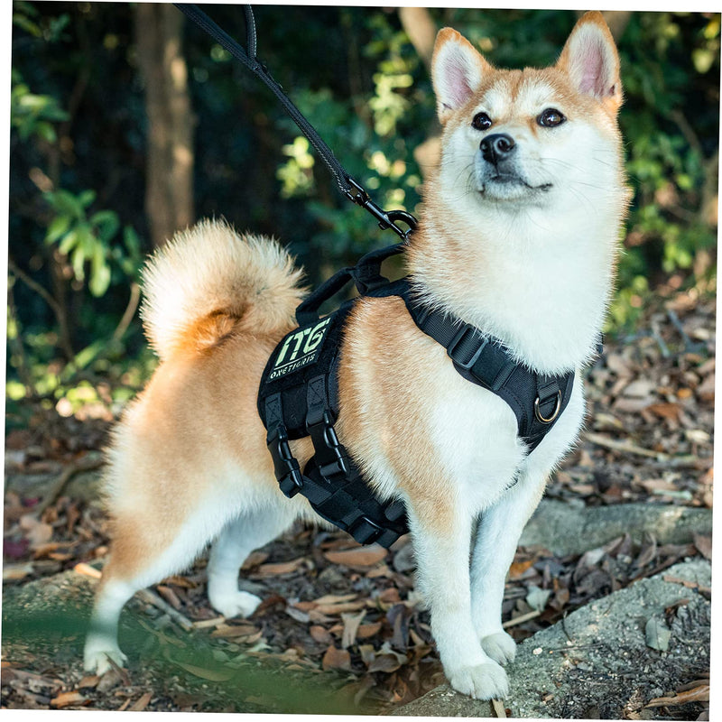 OneTigris Dog Harness, Gladiator Adjustable Safety Harness for Large Medium Dogs No Pull Chest Harness Breathable Dog Harness 2 Handles Dog Vest with Metal Buckles Black L (Neck: 45-63cm, Chest: 68-91cm) - PawsPlanet Australia