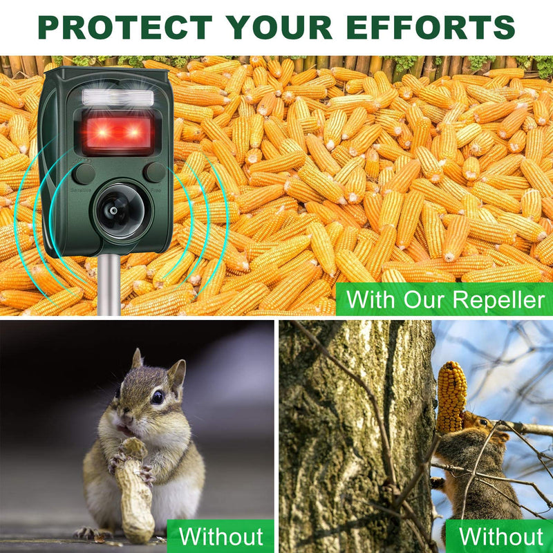 ulocool Solar Cat Repeller Animal Repeller Ultrasonic Animal Repeller Waterproof Repellent Dog Repellent Marten Repellent Bird Repellent Green - PawsPlanet Australia