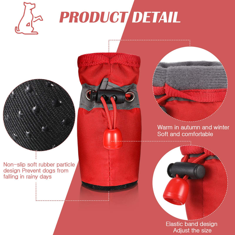 [Australia] - Frienda 2 Sets Waterproof Dog Shoes Rain Snow Dog Booties Anti-Slip Dog Sock Shoes Breathable Paw Protector Soft Soled Dog Boots with Adjustable Drawstring for Small Puppy Medium Red, Black 