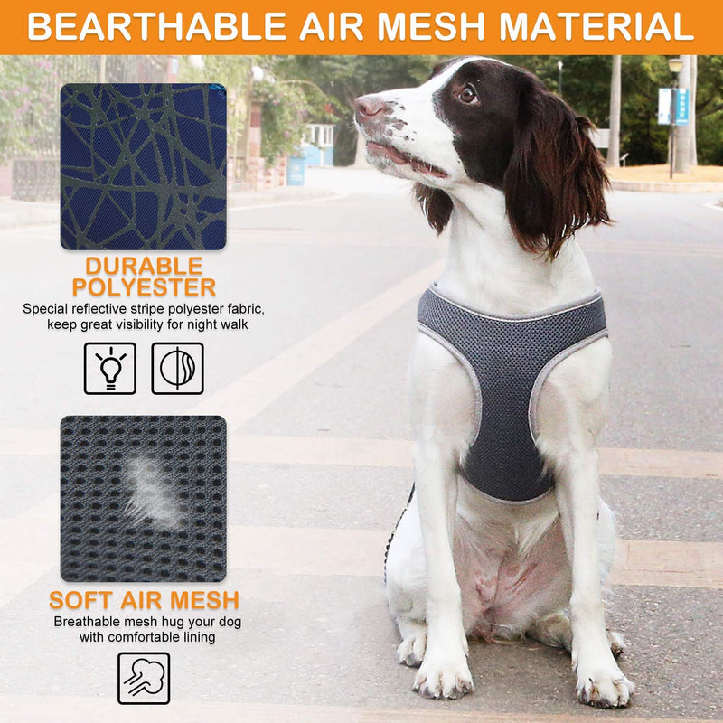 Reflective Dog Vest Harness for Small Medium Dogs, Breathable Mesh Vest Harness Easy Adjustable Step-in Dog Harness Safety Vest for Pets Escape Proof No Choke for Running Hiking Blue L Mesh Vest Harness Blue - PawsPlanet Australia