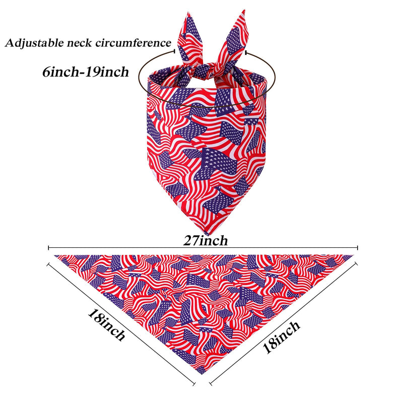 TCBOYING 2 Pack 4th of July Dog Bandannas, Independence Day American Flag Dog Bandanas, Memorial Day Cotton Bandanas Scarfs Triangle Bibs Accessories for Small Medium Large Dogs Puppies Pets - PawsPlanet Australia