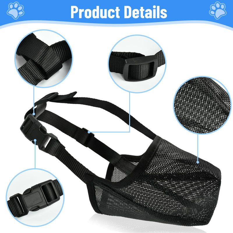 Muzzle for dogs, dog muzzle, muzzles for dogs, mesh dog muzzle, dog muzzle, breathable pet mask, perfect for small, medium dogs, prevents biting, chewing (M) M - PawsPlanet Australia