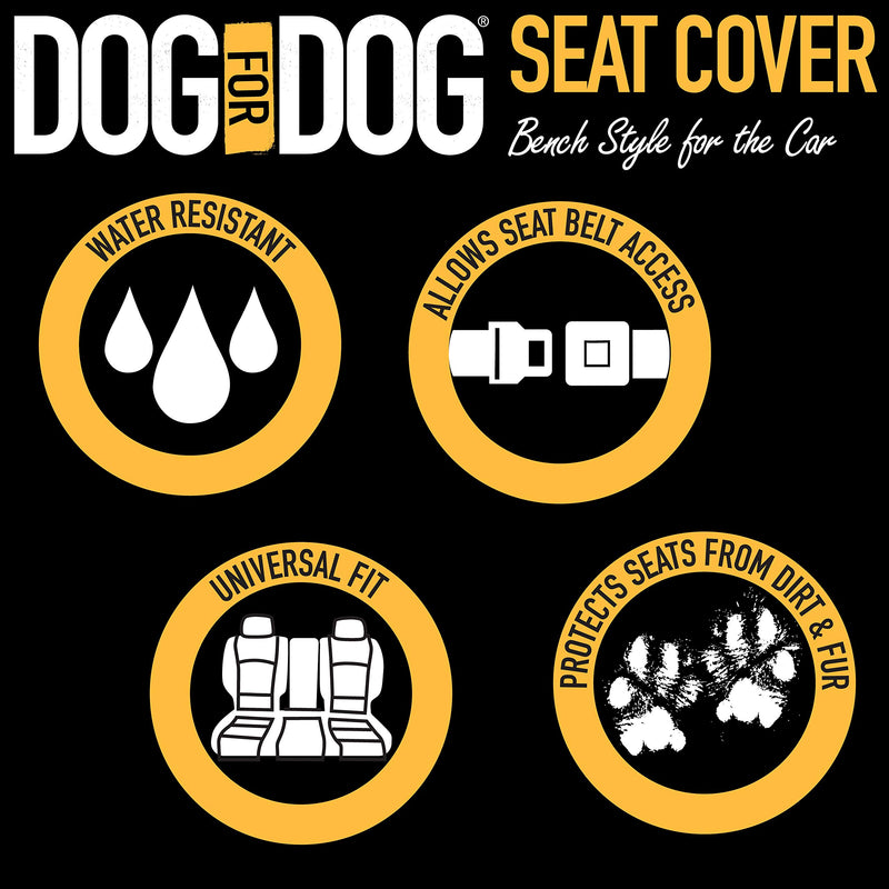 [Australia] - DOG for DOG Car Seat Covers for Dogs - Pet Car Seat Cover Waterproof Heavy Duty Bench 600D Universal Design Grey 