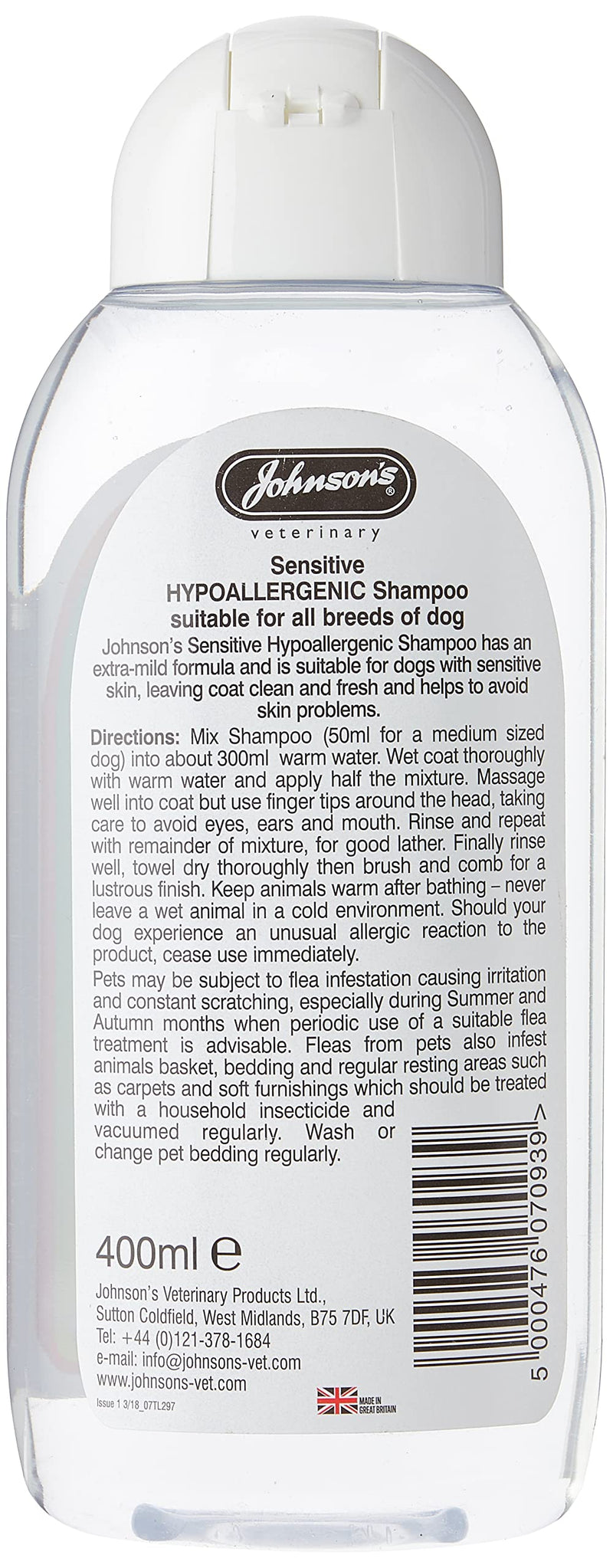 Johnsons Hypoallergenic Shampoo 400 ml - PawsPlanet Australia