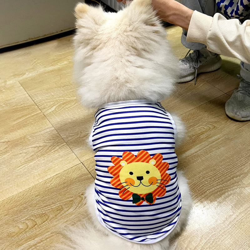 ShuRung 4 Pack Dog Shirts Dog Tank Tops Cute Pattern Cat Dog Summer Vest Shirt Dog Stripe Sleeveless T-Shirt Pet Soft Breathable Clothes for Cats Small Medium Dogs S - PawsPlanet Australia