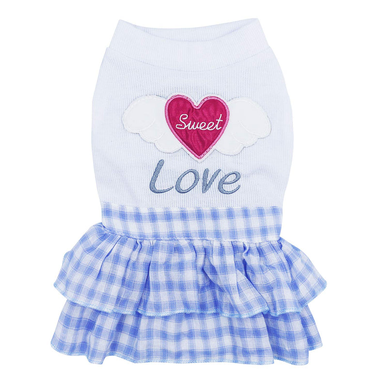 LKEX Love Dog Dress for Girl Sweet Pet Skirt Cute Clothes Shirts for Small Medium Large Dogs Cats Puppy for Summer XL - PawsPlanet Australia