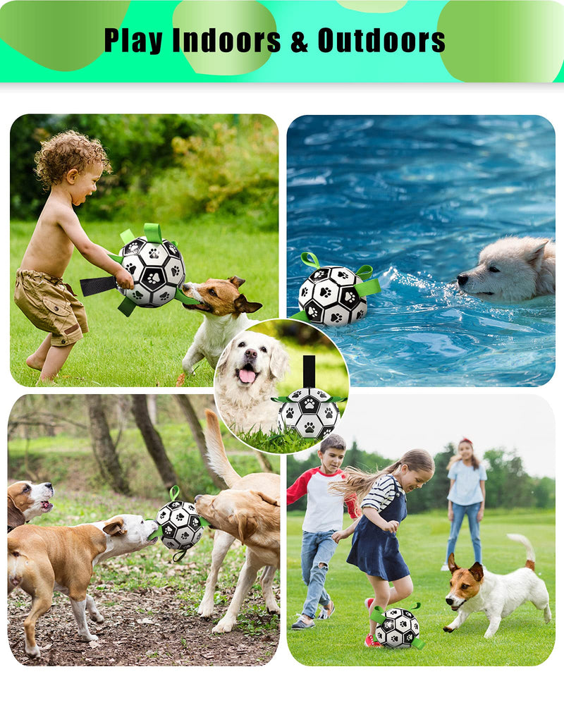 Dog-Soccer Ball-Interactive Water Toys-Tug of War-Dog Tug Toy Football for Small Medium Dogs-Dog Toys - PawsPlanet Australia