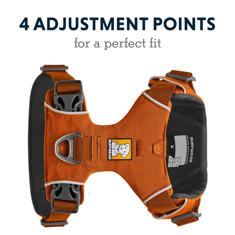 RUFFWEAR Front Range Dog Harness, Reflective Padded Tug-Free Dog Harness, Campfire Orange, XXS Orange (Campfire Orange) XX-Small - PawsPlanet Australia