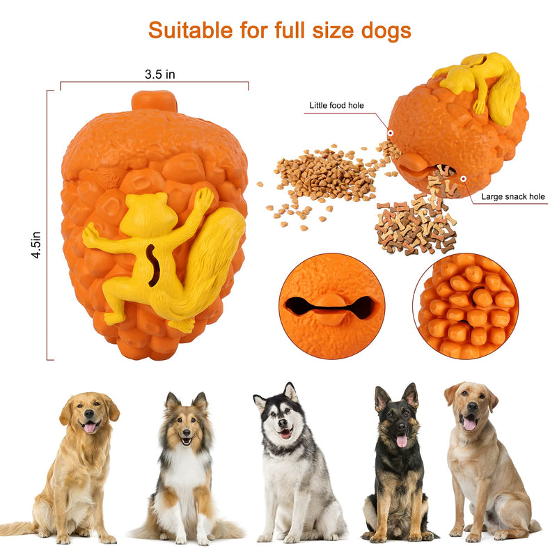 Dog Chew Toys for Aggressive Chewers,100% Natural Rubber Durable Indestructible Dog Toys, Puppy Chew Toys for Teething for Dog Teeth Cleaning, Dental,Feeding,for Medium Large Puppy Pet(Medium, Orange) - PawsPlanet Australia