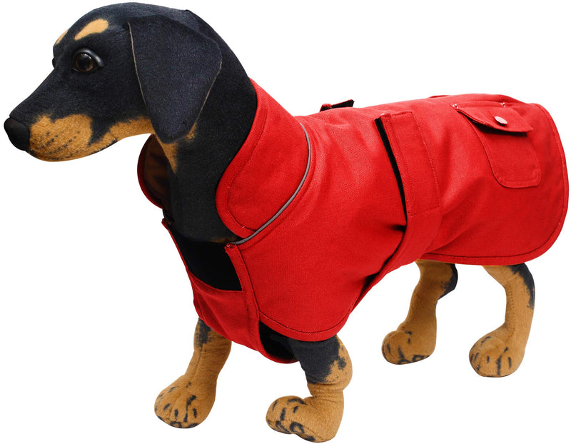 Brabtod Dog Winter Coat, Dog Jacket Dog Vest Waterproof Cold Weather Dog Clothes for Small Medium Large Dogs-red-L L：Back:42-45cm red - PawsPlanet Australia