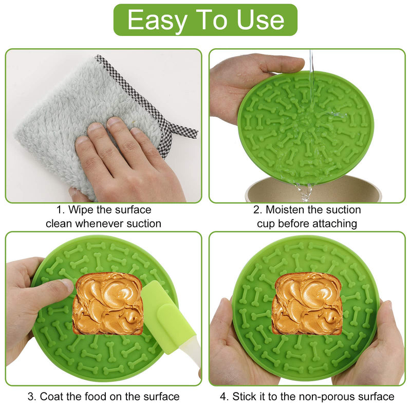 Popuppe Dog Lick Mats, Super Suction Dog Lick Pads with Spatula and Dog Shampoo Bath Brush Dog Bath Grooming Kit for Dog Bathing, Grooming, Nail Clipping and Training(Green) Green - PawsPlanet Australia