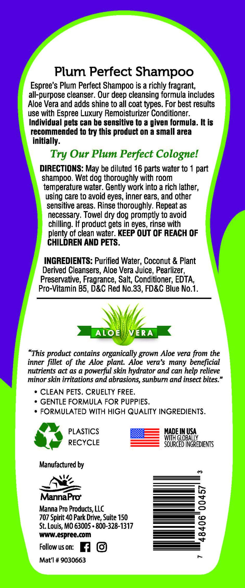 Espree Plum Perfect Shampoo for Dogs 355 ml - PawsPlanet Australia