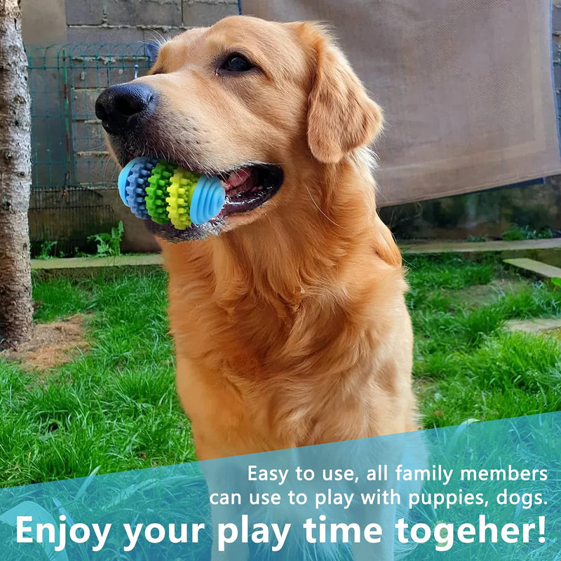 THUMBERLY Dog Chew Toys, 2 Pack Nature Rubber Cotton Rope Teething, Interactive for Small Medium Breed - PawsPlanet Australia