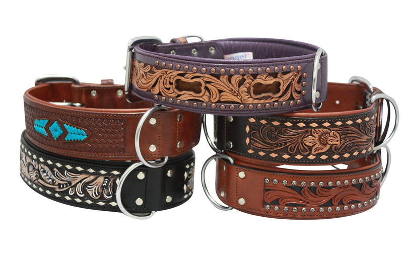 [Australia] - Genuine Leather San Antonio Dog Collar | Perfect for Medium, Large & XL Dogs | Stainless Steel Buckle | Strong, Real Argentinean Leather | Handmade | Multiple Colors & Sizes - Angel Pet Supplies 24" X 1.5" Purple 