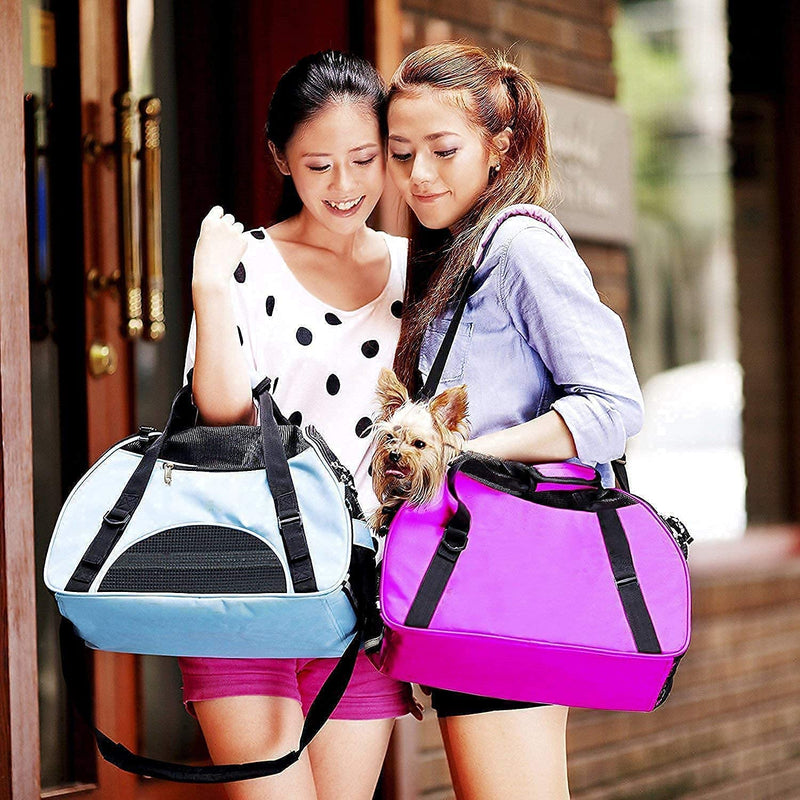 ZvoanSem Pet Carrier Bag,Small Cat Carrier Kitten Puppy little Dog Carrier for Travel Airline Approved Small Animal (Small, Blue) - PawsPlanet Australia