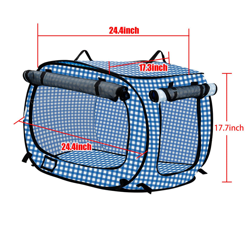 [Australia] - confote Indoor Outdoor Crate Pets, Collapsible Portable Cat Cage Kennel Large Blue 24"x16"x15" Portable Kennel Carrier and Feeding Kit Collection 