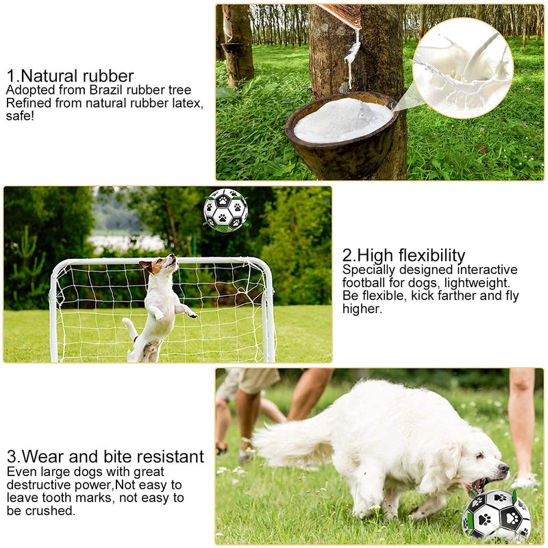 Pet Dog Football Toys,Dog Soccer Ball with Grab,Small Medium Dogs Outdoor Pet Toy Suitable Water/beach/lawn Indoor Best Pet Toy and Dog Tug-of-war Swing Ball with Pump - PawsPlanet Australia