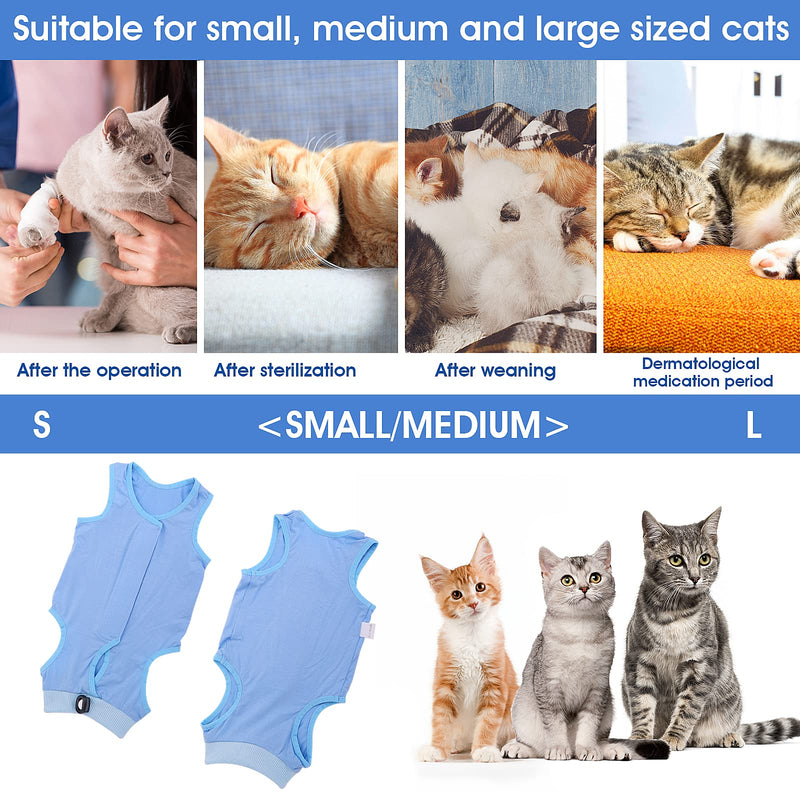 cobee Professional Cat Recovery Suit for Abdominal Wounds or Skin Diseases Kitten Surgery Recovery Suit E-Collar Alternative for Cats and Dogs Post Surgery (S, Blue) Size S, Blue - PawsPlanet Australia