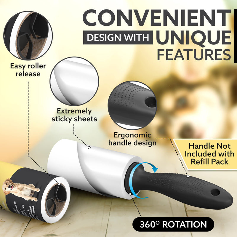 Tydi lint roller animal hair - 100 sheets per roll (600 sheets in total) - lint roller clothing - lint roller - hair roller - lint roller clothing - animal hair effortlessly collected, white only 600 refill sheets - PawsPlanet Australia