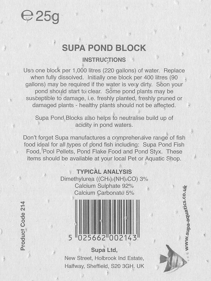 Supa Anti Algae Block Pack of 6, The Block Slowly Dissolves Releasing Di-Methyl Urea Into The Pond Water Clearing Algae From Ponds, - PawsPlanet Australia