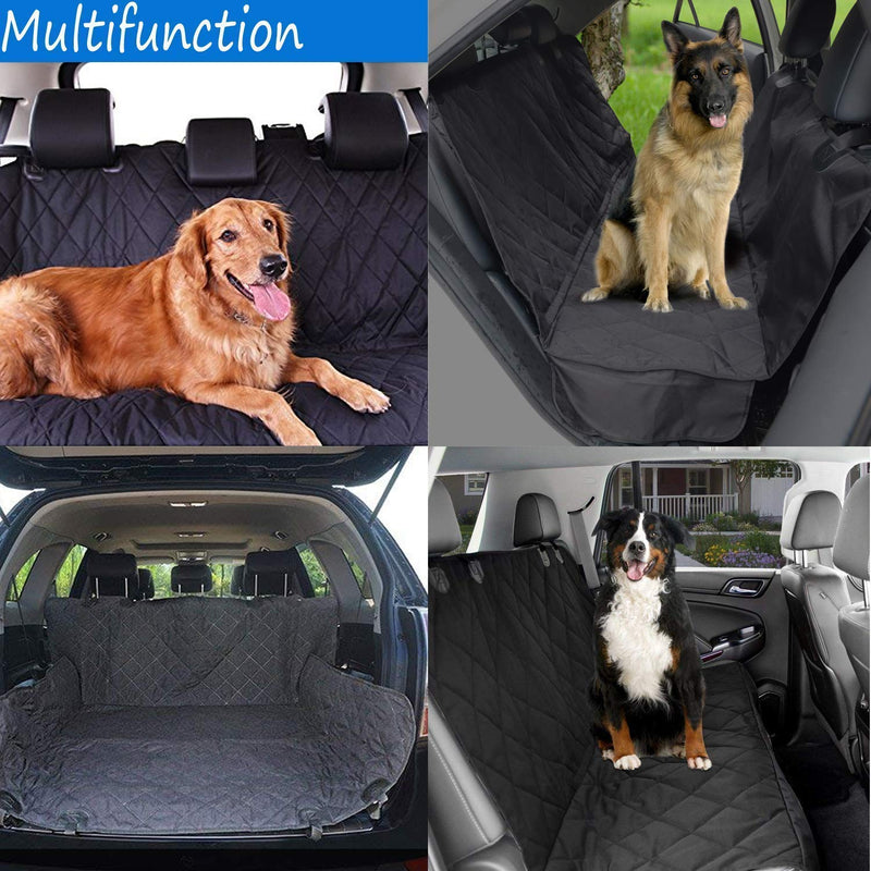 [Australia] - CPG DOTS Pet Seat Cover for Cars, Waterproof & Nonslip Backing with Anchors, Quilted, Padded, Durable Pet Seat Covers for Cars, Trucks & SUVs Black 