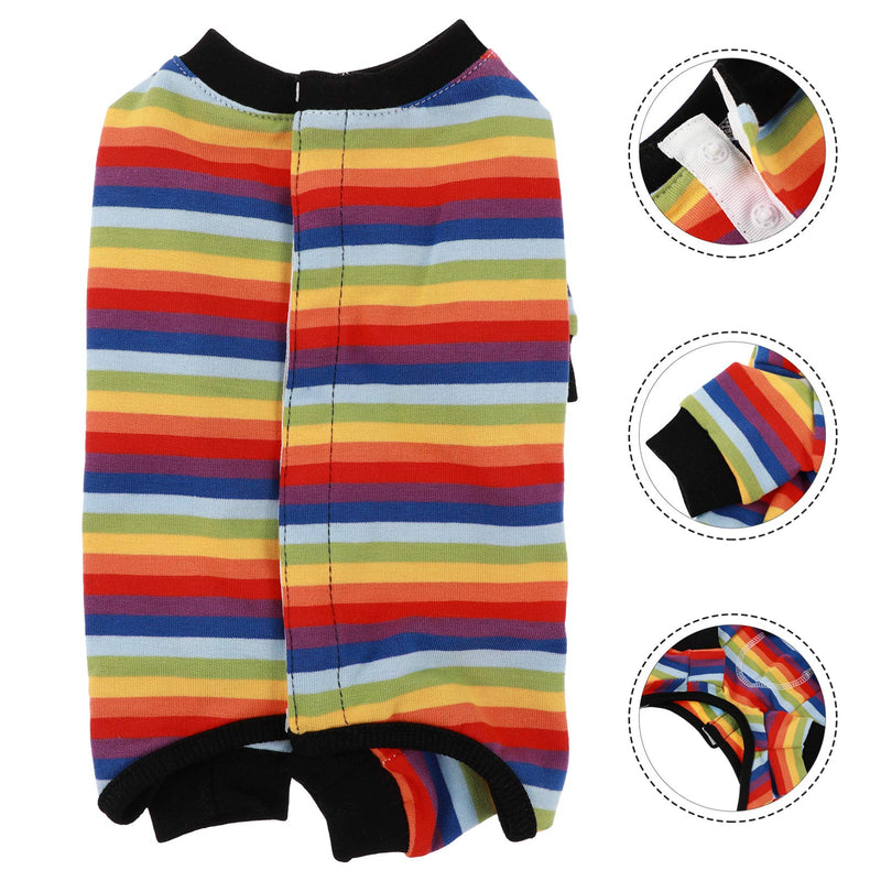 Balacoo Dog Recovery Suit Rainbow Color Anti- licking Dog Abdominal Wounds Bandages Post- Operative Onesie for Dogs Cats After Surgery S Colorful - PawsPlanet Australia
