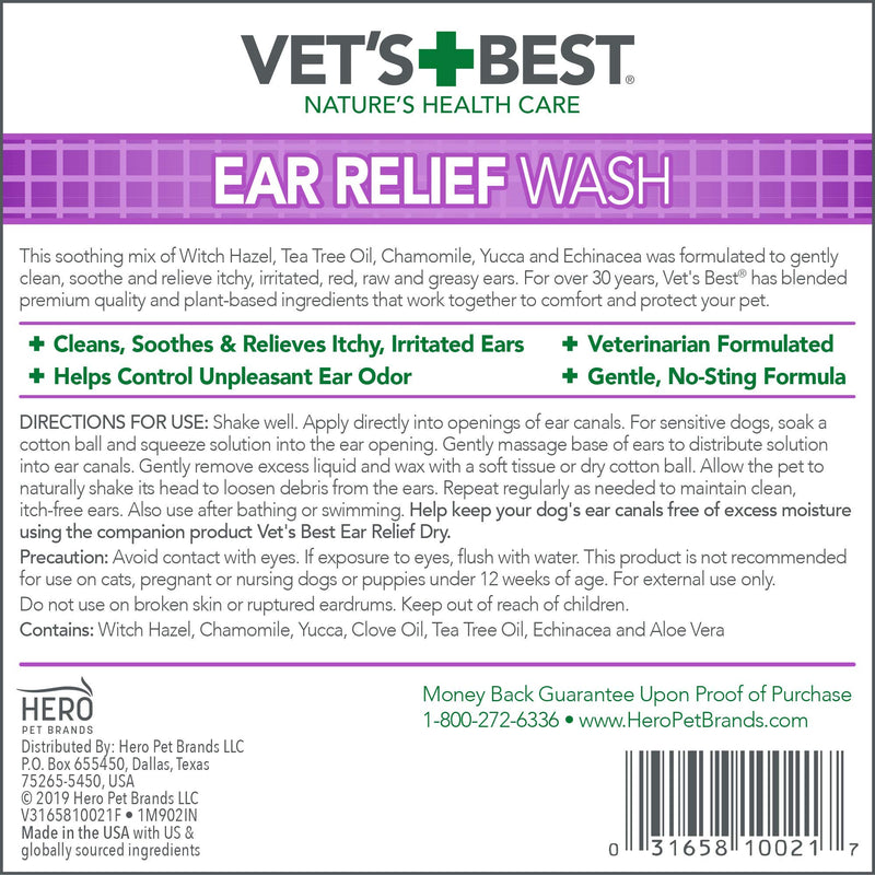 Vet's Best Dog Ear Relief Wash, 4 oz - PawsPlanet Australia