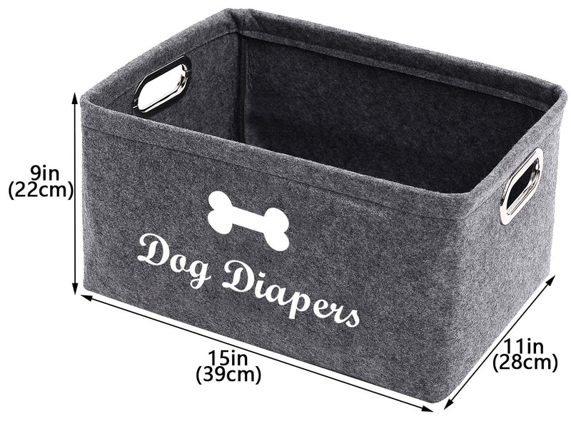 Geyecete Dog Nappies Storage Basket soft Felt Foldable Storage Basket Organizer for Dog Diaper,toys,dog clothes and other small sundries - PawsPlanet Australia