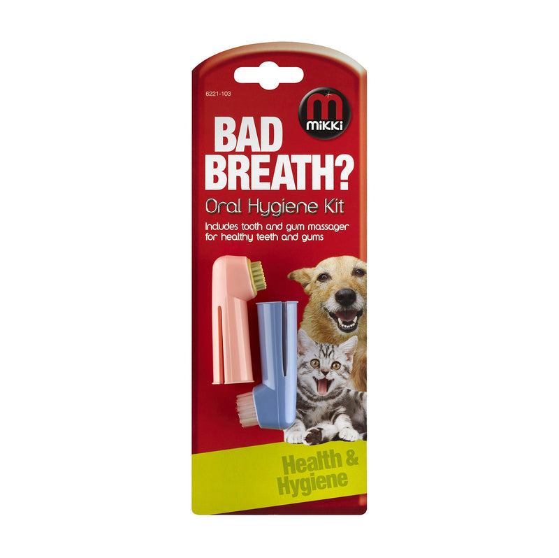 Mikki Dog, Puppy, Cat, Kitten Oral Hygiene Kit, Finger Toothbrush for Cleaning Teeth- 2 Pack - PawsPlanet Australia
