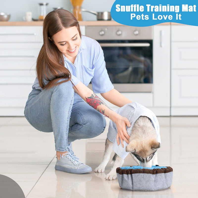 Friendly Barkz Adjustable Dog Snuffle Mat, Dog Enrichment Toys Foraging Mat with Pet Training Clicker to Encourage Dogs Foraging Skills and Slow Eating, Stress Relief Dog Puzzle Toys - PawsPlanet Australia