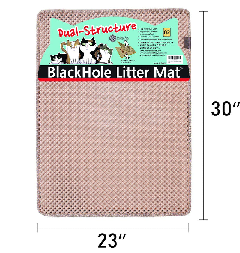 BlackHole Litter Mat Blackhole Cat Litter Mat - Large Size Rectangular 30" X 23" Beige - PawsPlanet Australia