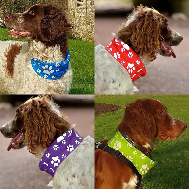 Ruffnek REFLECTIVE BLUE PAW & BONE PRINT DOG SCARF/COLLAR/BANDANA BE SAFE, BE SEEN - PawsPlanet Australia