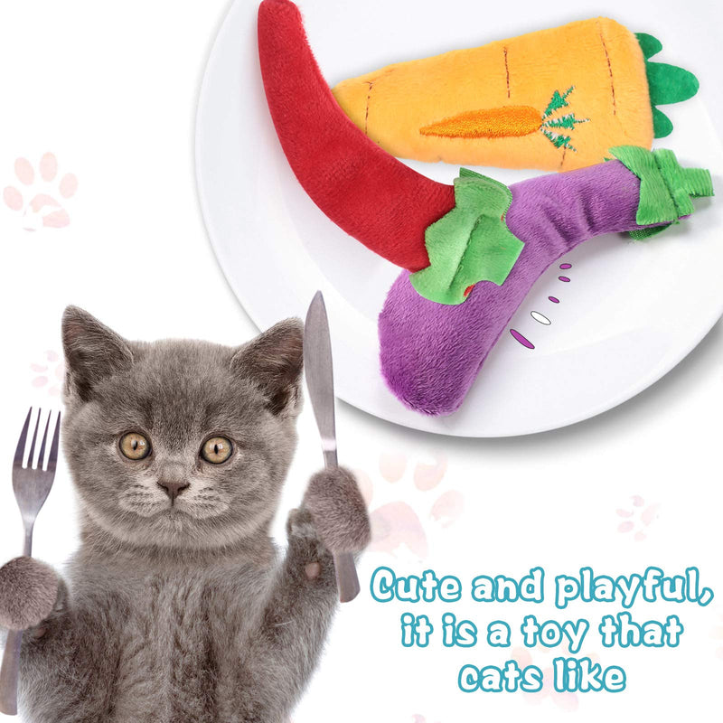 18 Pieces Catnip Toys Kitten Teething Toys Cat Interactive Playing Toys Catnip Infused Toys Kitten Catnip Dolls Fruit Shaped Cat Toys for Pet Cat Kitten Teeth Cleaning and Claw Grinding - PawsPlanet Australia