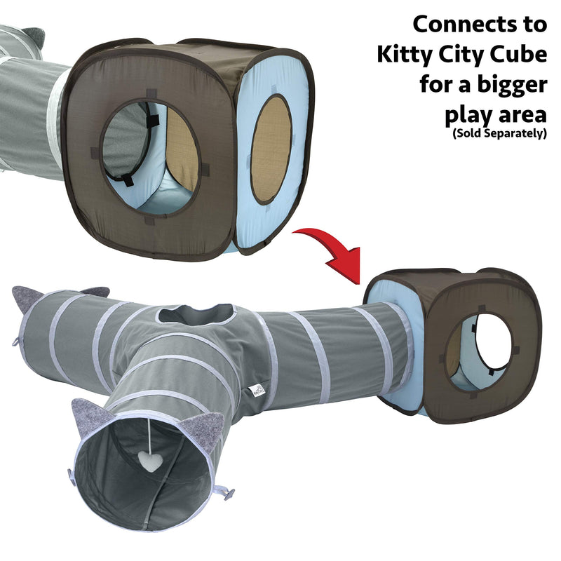 Kitty City Pop-up Cat Cube, Cat Tunnel, Cat Bed, Tunnel, Cat Toys, for Cat and Kitty Gray Tunnel - PawsPlanet Australia