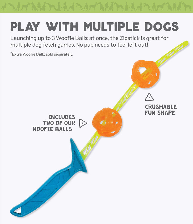 Outward Hound Zipstick Launcher Ball Thrower Fetch Dog Toy - 2 Balls Included - PawsPlanet Australia