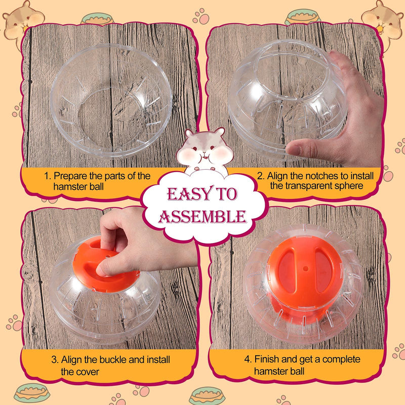 Skylety Hamster Exercise Ball Hamster Running Ball Transparent Small Animal Running Exercise Activity Ball for Hamster and Other Small Animals, Orange - PawsPlanet Australia